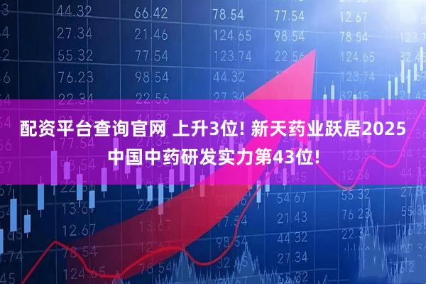 配资平台查询官网 上升3位! 新天药业跃居2025中国中药研发实力第43位!